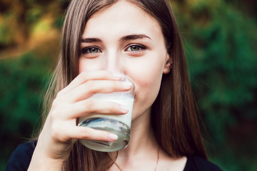 Woman Drinking Milk