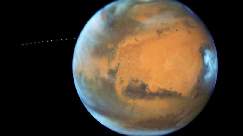 Martian Moon orbiting Mars